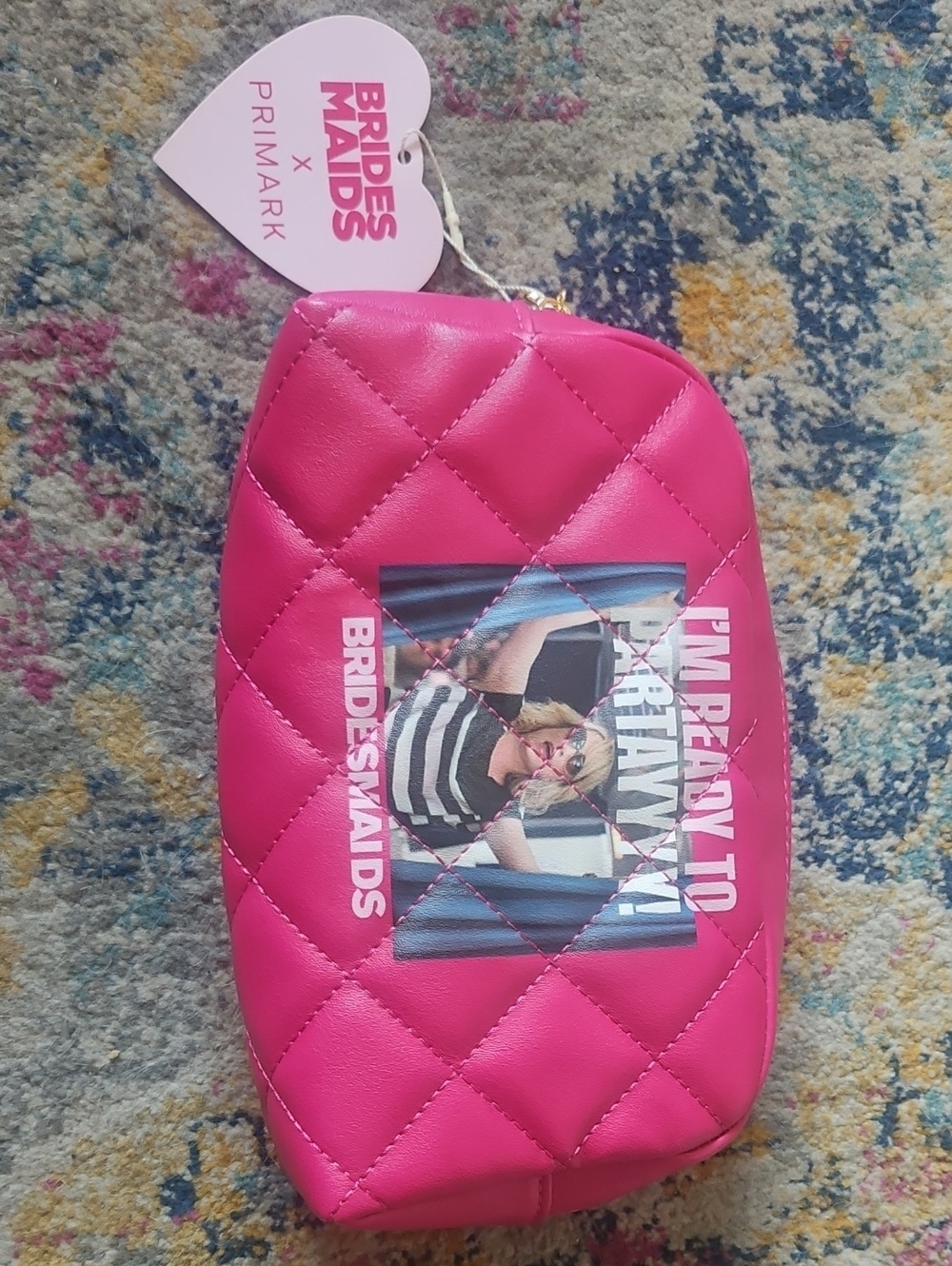 Primark Hot Pink Quilted Bridesmaids Makeup Pouch